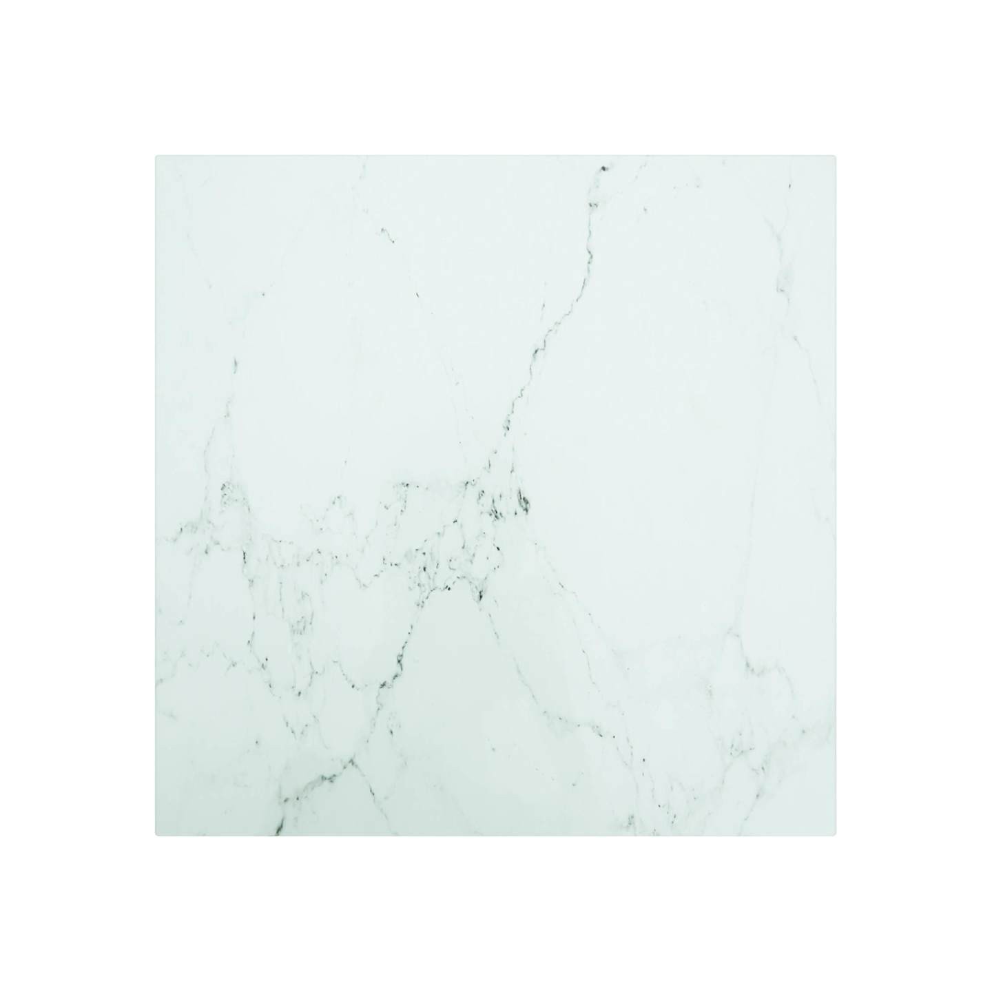 Dessus de table blanc 50x50 cm 6 mm verre trempé design marbre