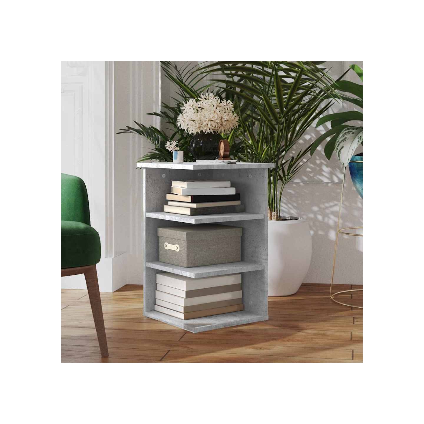Armoire latérale gris béton 35x35x55 cm bois d'ingénierie