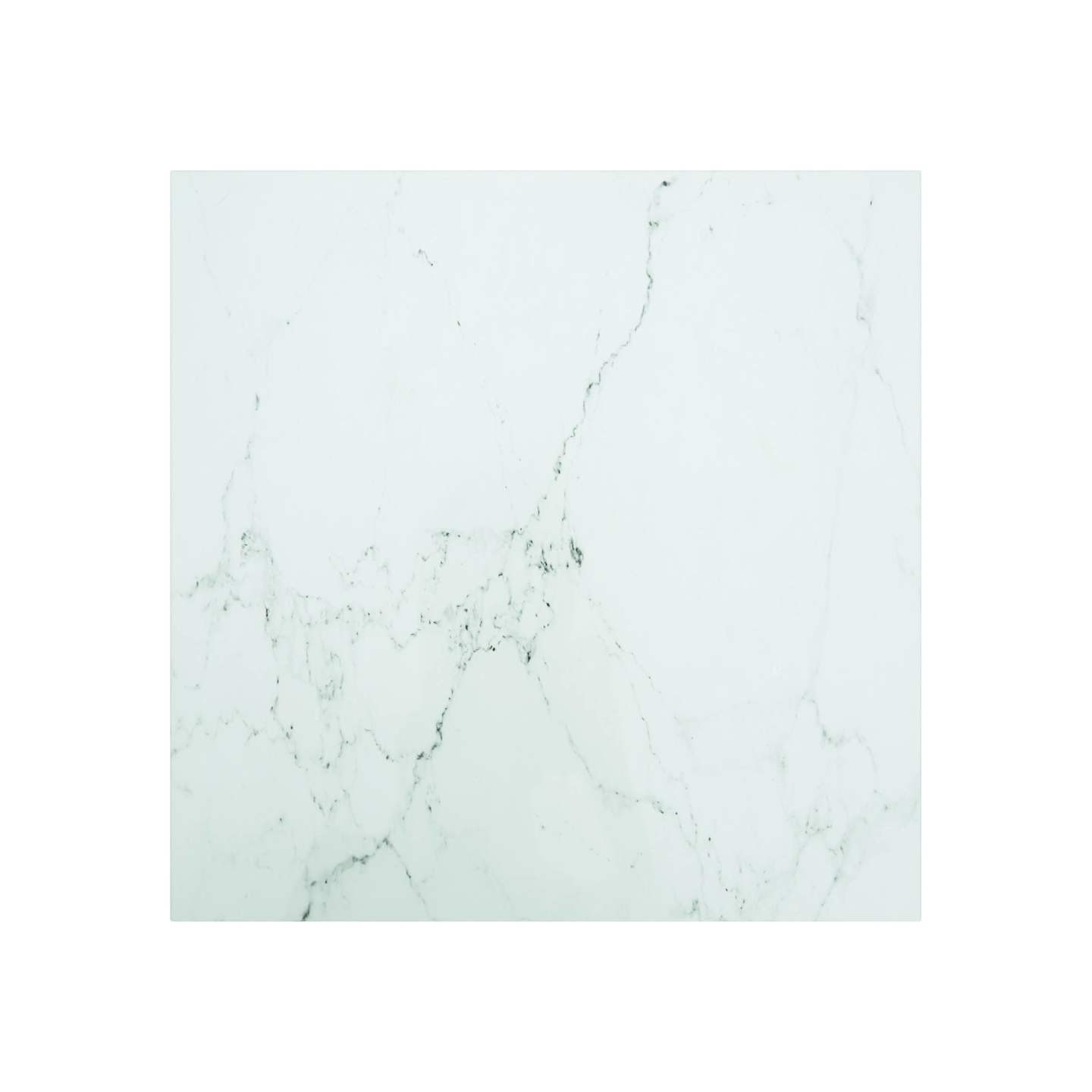 Dessus de table blanc 70x70 cm 6 mm verre trempé design marbre