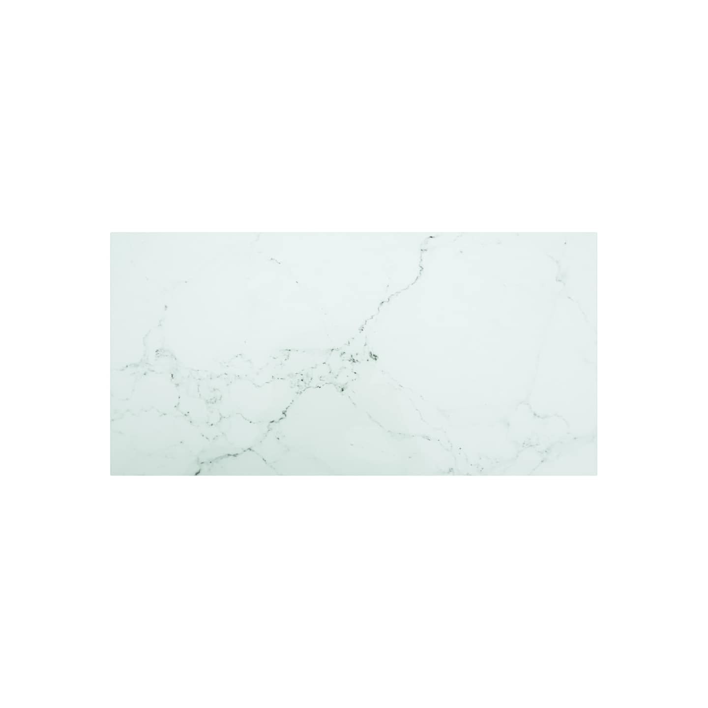 Dessus de table blanc 100x50 cm 6 mm verre trempé design marbre