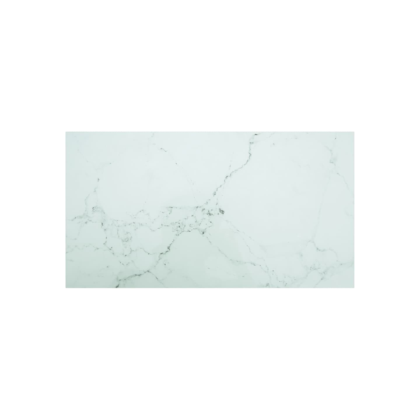 Dessus de table blanc 120x65 cm 8 mm verre trempé design marbre