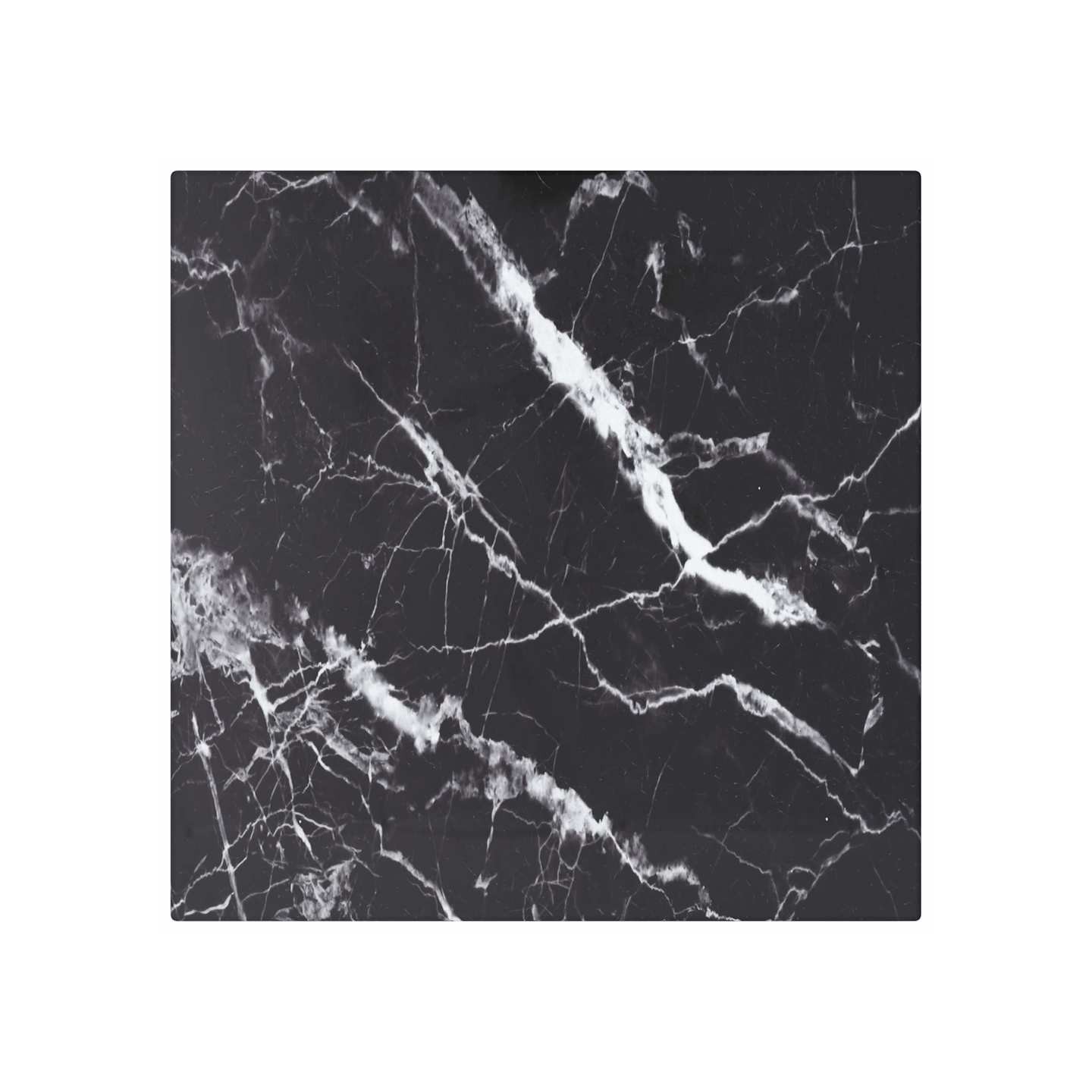 Dessus de table noir 30x30 cm 6 mm verre trempé design marbre
