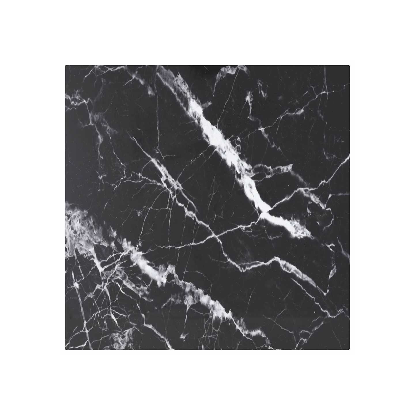 Dessus de table noir 40x40 cm 6 mm verre trempé design marbre