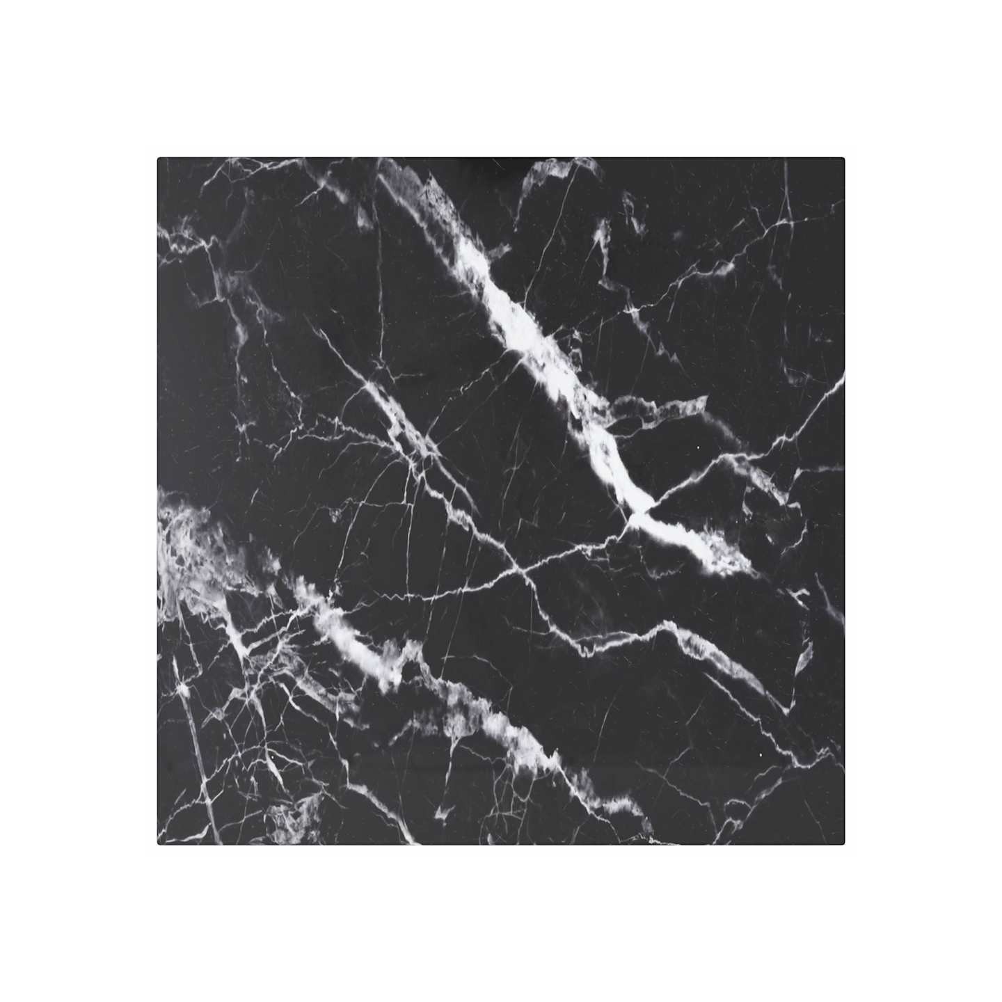 Dessus de table noir 50x50 cm 6 mm verre trempé design marbre