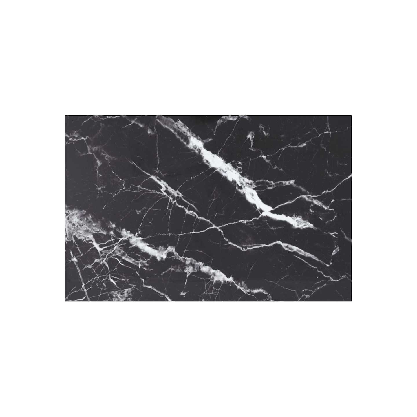 Dessus de table noir 100x62 cm 8 mm verre trempé design marbre