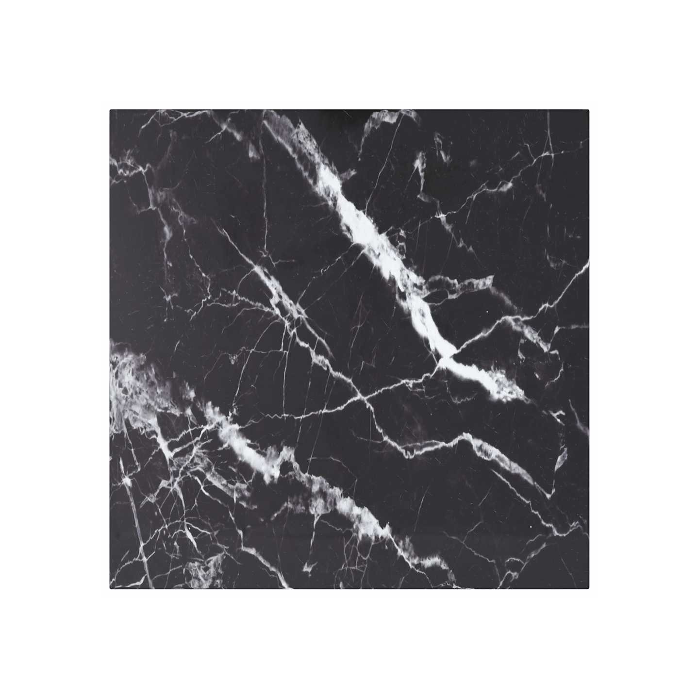 Dessus de table noir 60x60 cm 6 mm verre trempé design marbre