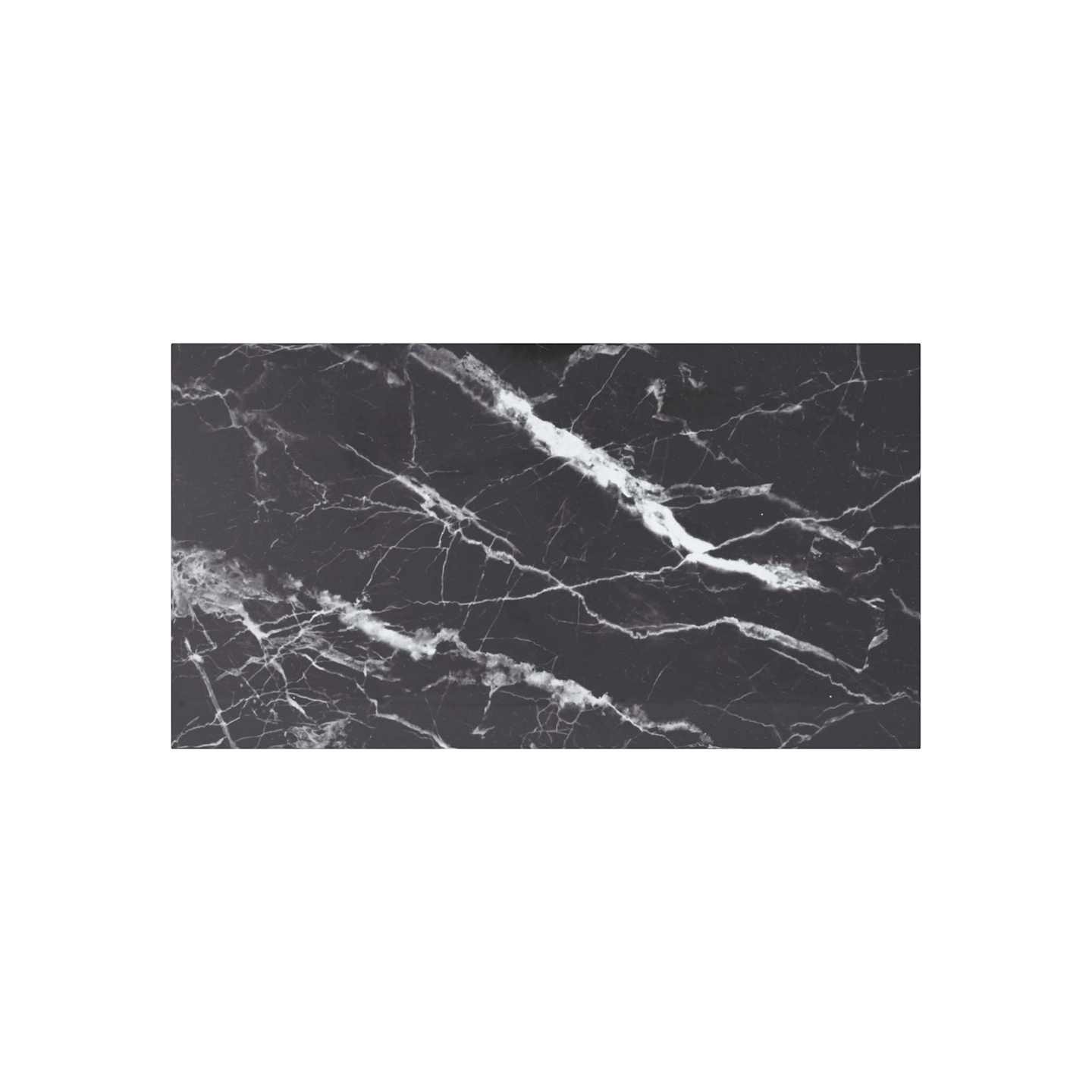 Dessus de table noir 120x65 cm 8 mm verre trempé design marbre