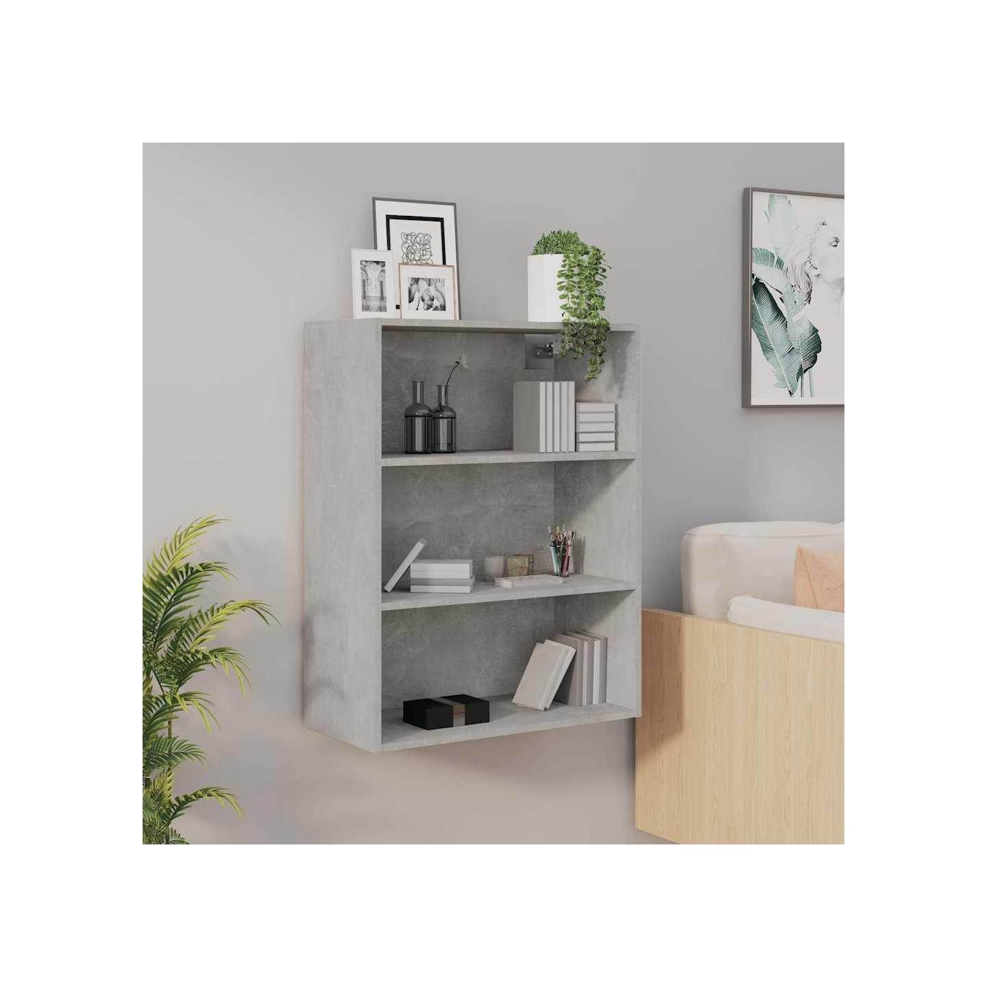 Armoire murale suspendue Gris béton 69,5x32,5x90 cm