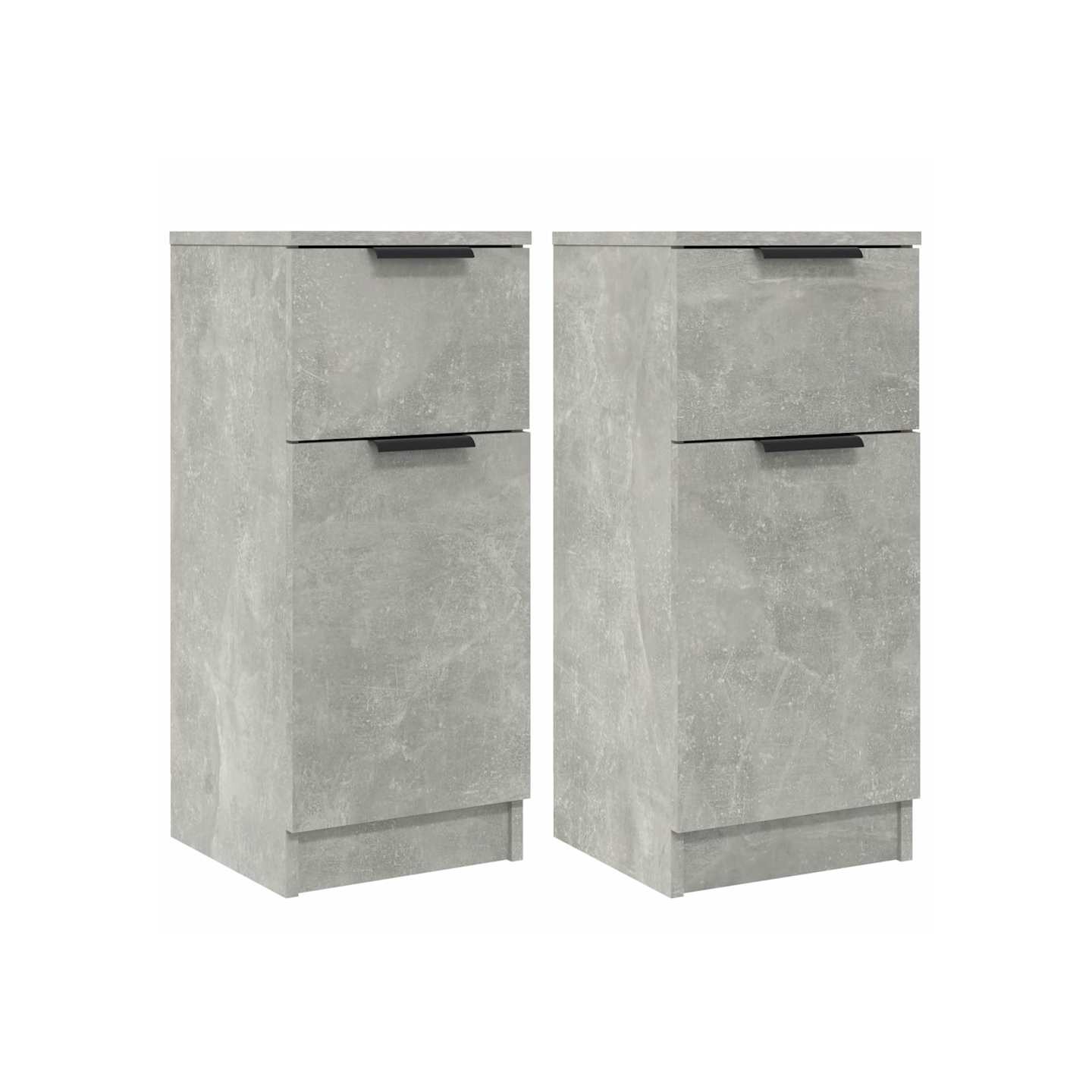 Buffets 2 pcs Gris béton 30x30x70 cm Bois d'ingénierie
