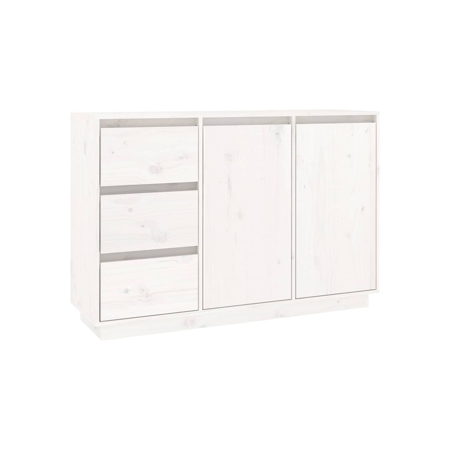 Buffet Blanc 111x34x75 cm Bois massif de pin