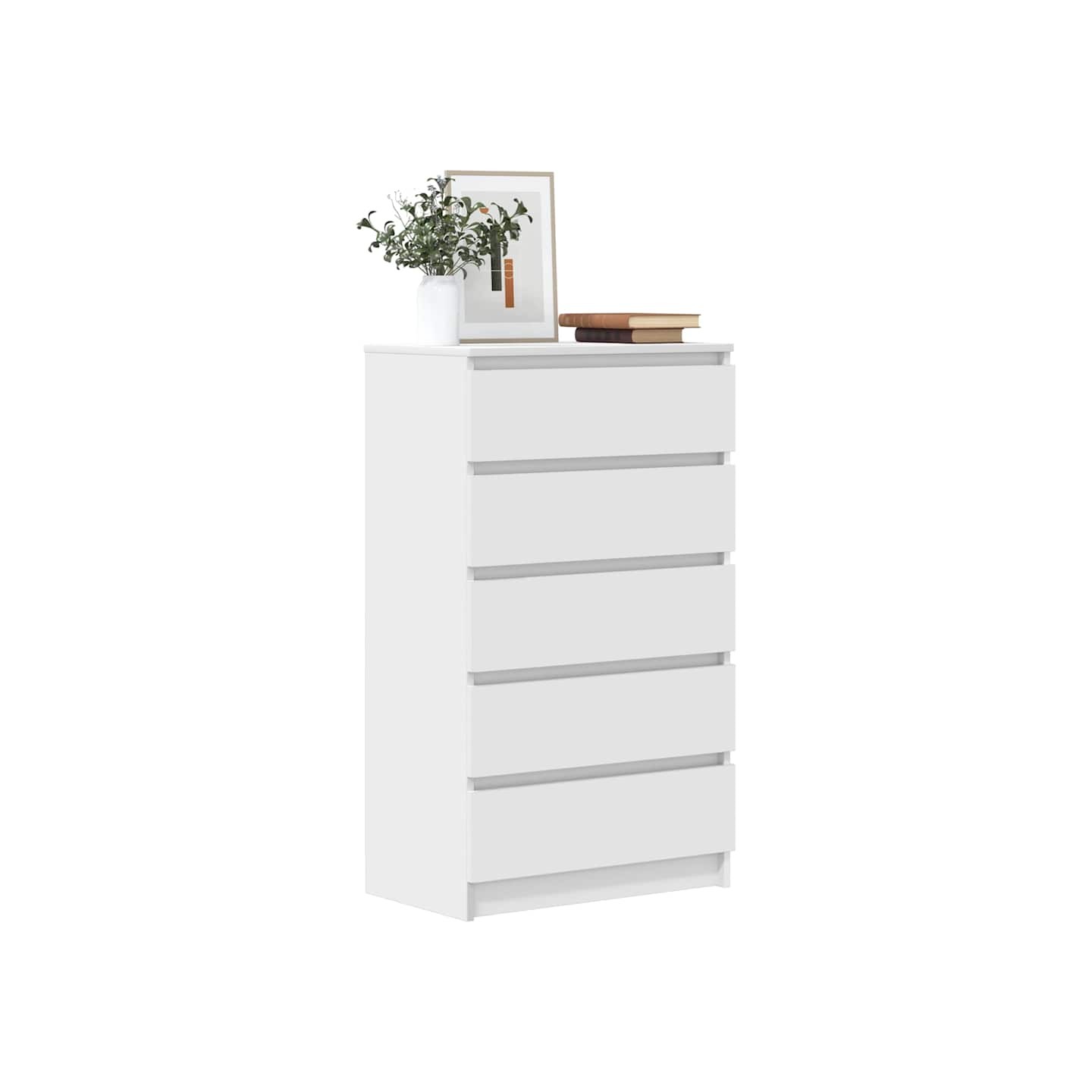 Commode Blanc 60x36x103 cm Bois d'ingénierie