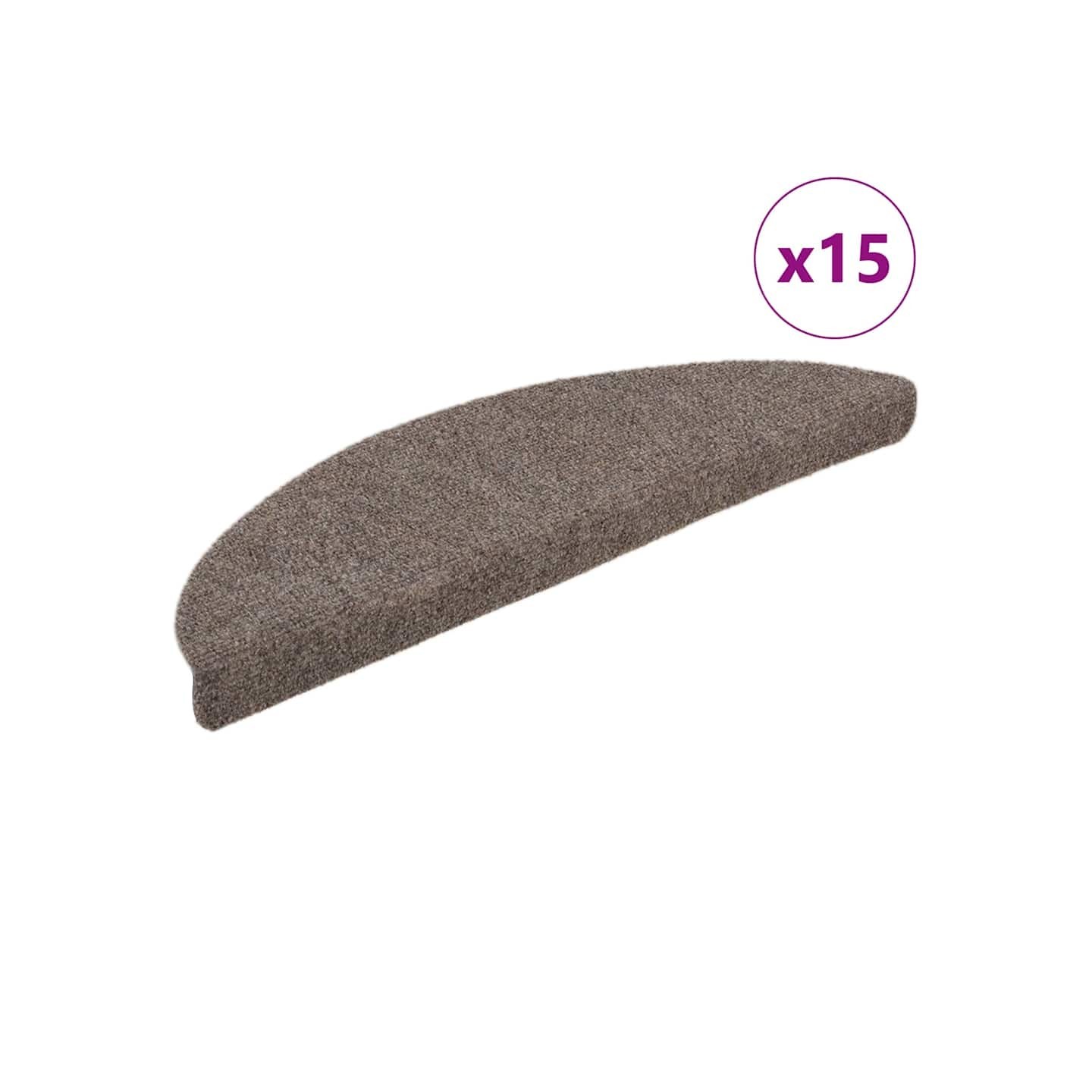 Tapis d'escalier autocollants 15 pièces 56x17x3 cm Beige