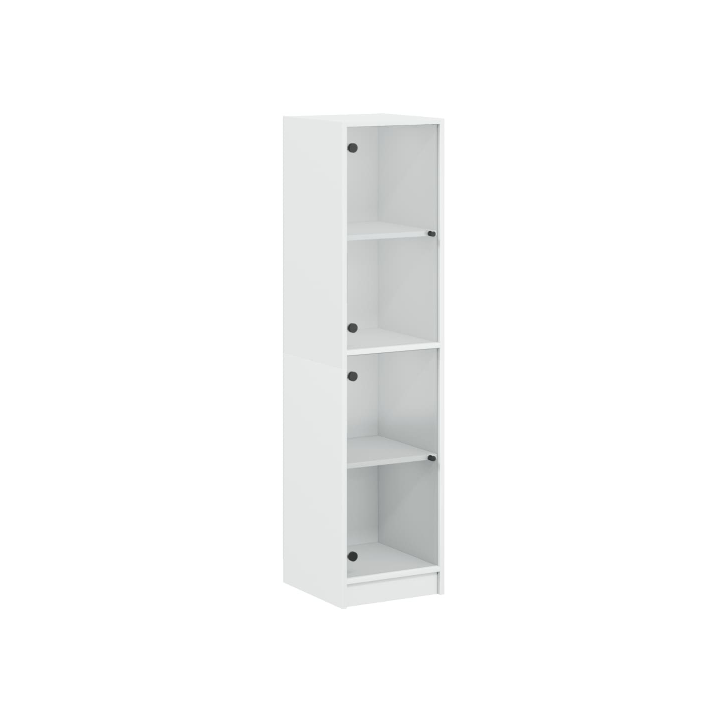 Buffet avec portes en verre blanc 35x37x142 cm