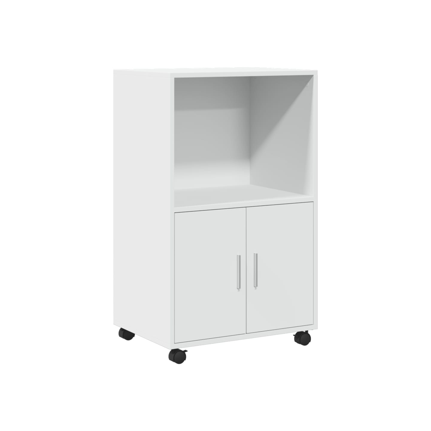 Armoire à roulettes blanc 55x40x91 cm bois d’ingénierie