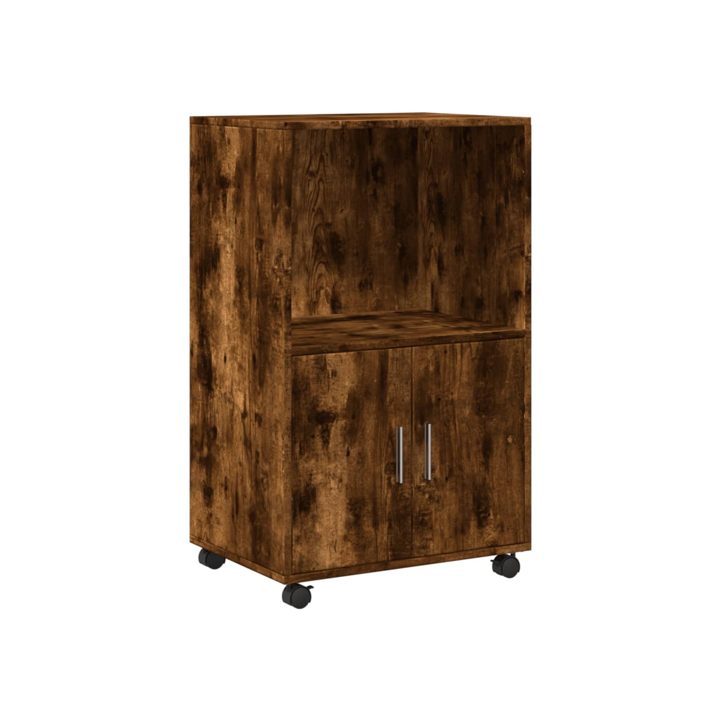 Armoire à roulettes chêne fumé 55x40x91 cm bois d'ingénierie