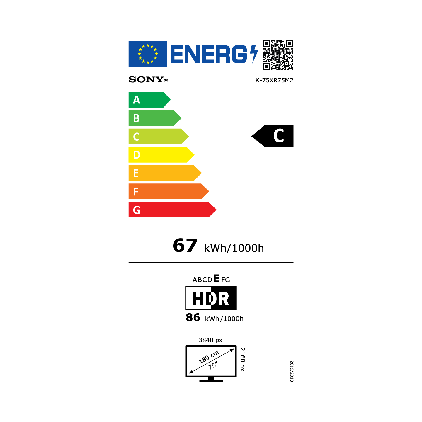TV LED Sony BRAVIA 7 II K75XR75M2PB 75" 4K True RGB | Nimestore