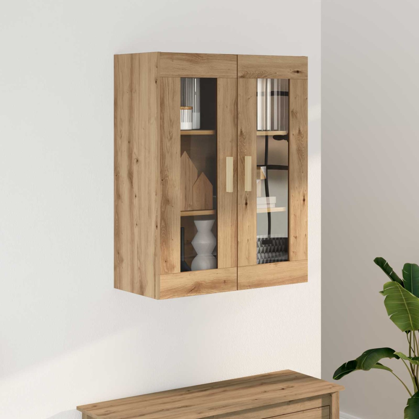 Armoire murale suspendue chêne artisanal 69,5x34x90 cm