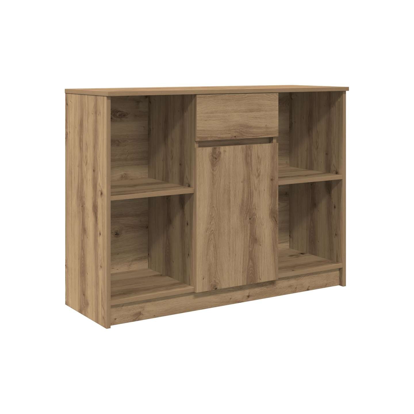 Buffet avec tiroir chêne artisanal 101x35x76 cm bois ingénierie