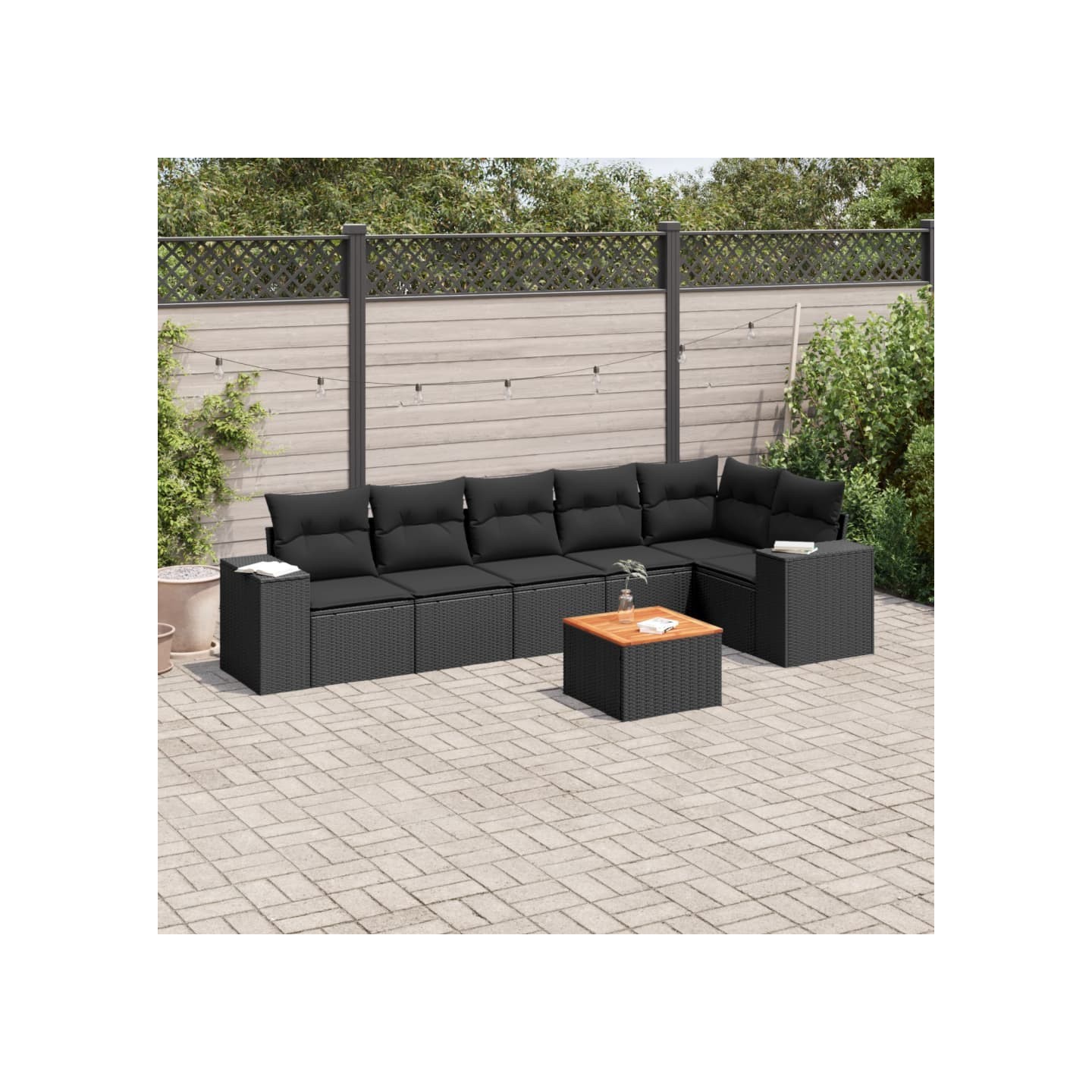 Patio Sofa Set 6 place Black