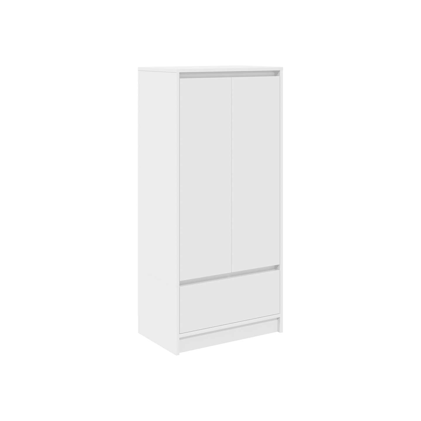 Armoire avec tiroir blanc 55,5x34x119,5 cm bois d'ingénierie