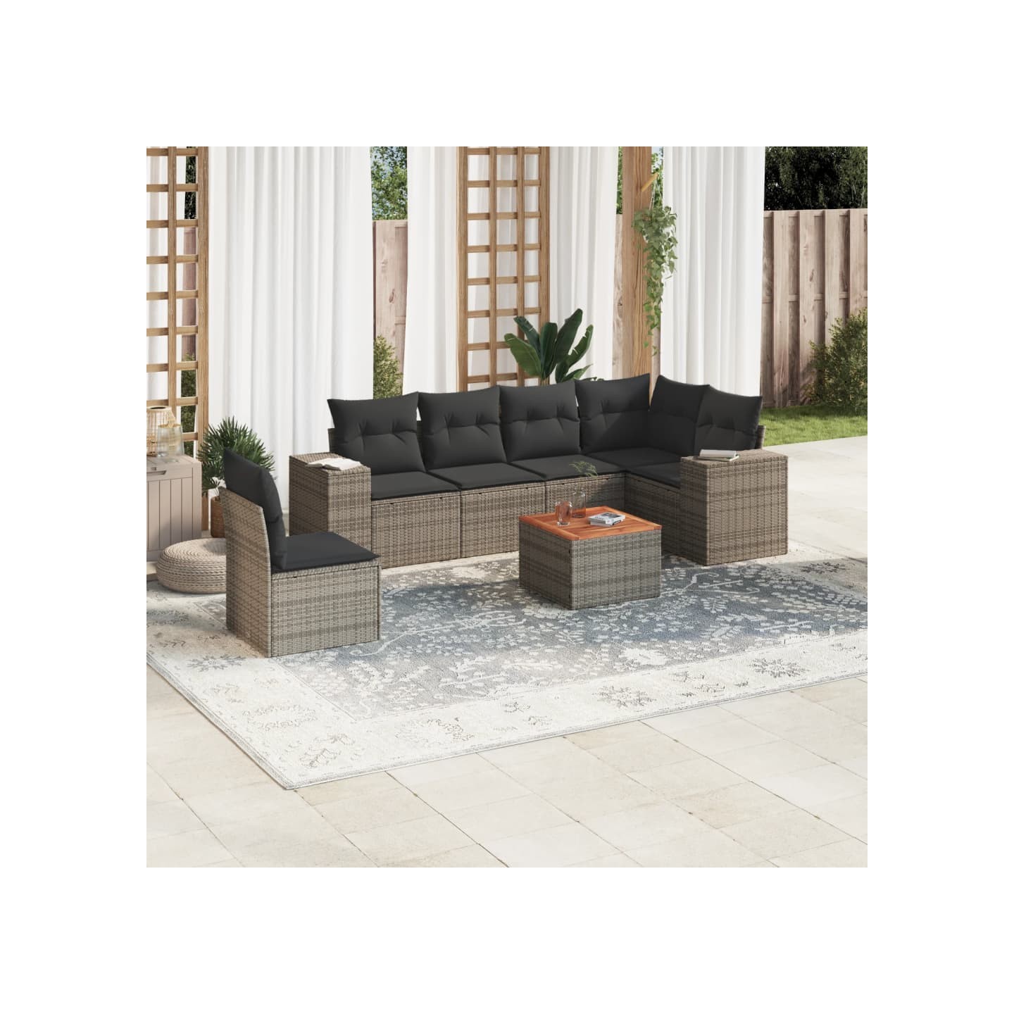 Patio Sofa Set 6 place Grey