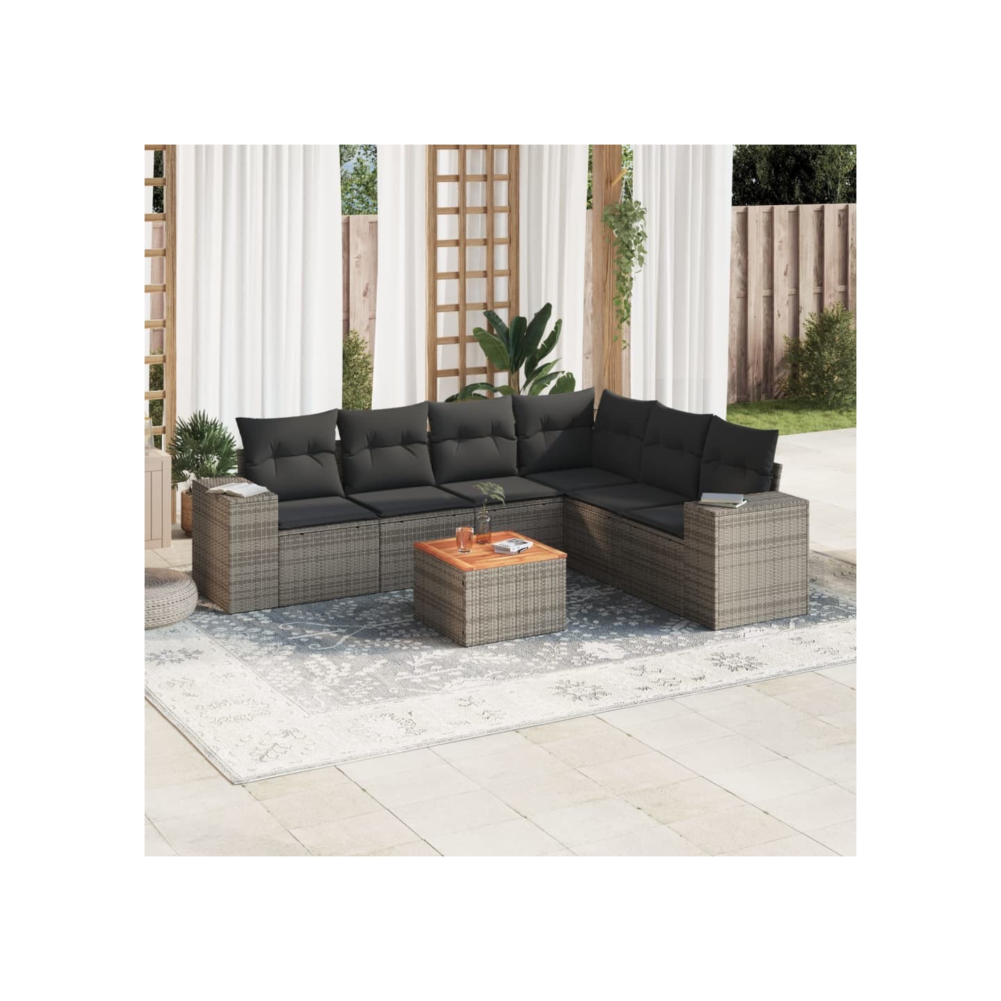 Patio Sofa Set 6 place Grey