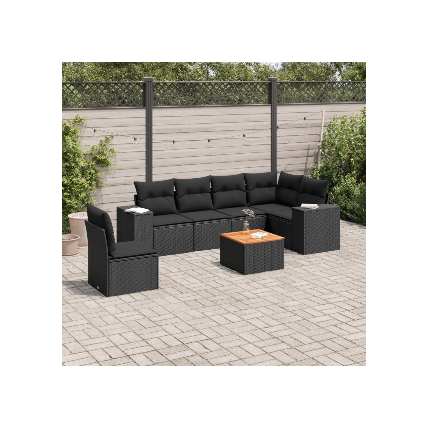 Patio Sofa Set 7 place Black
