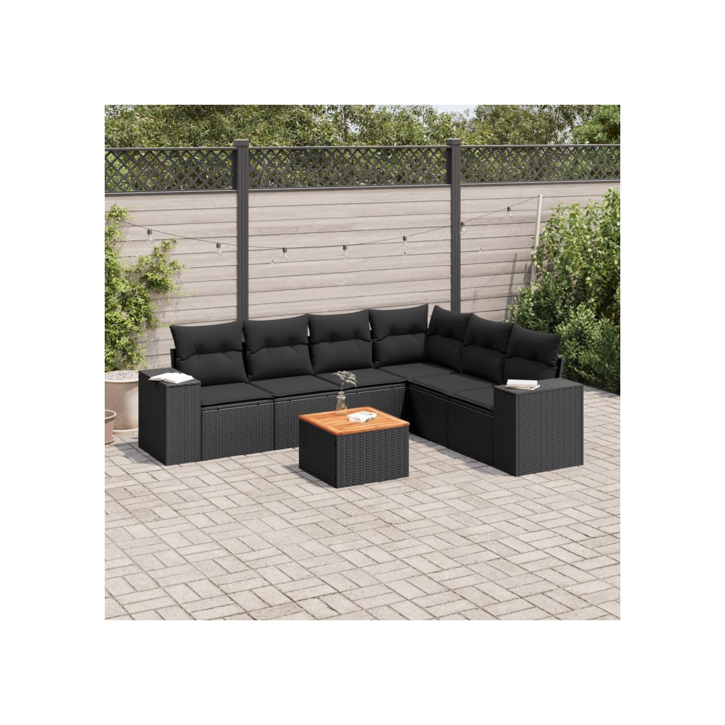 Patio Sofa Set 7 place Black