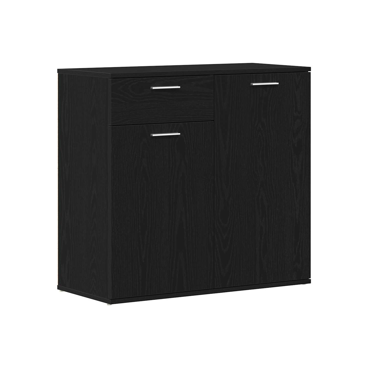 Buffet en chêne noir 80x36x75 cm bois d'ingénierie