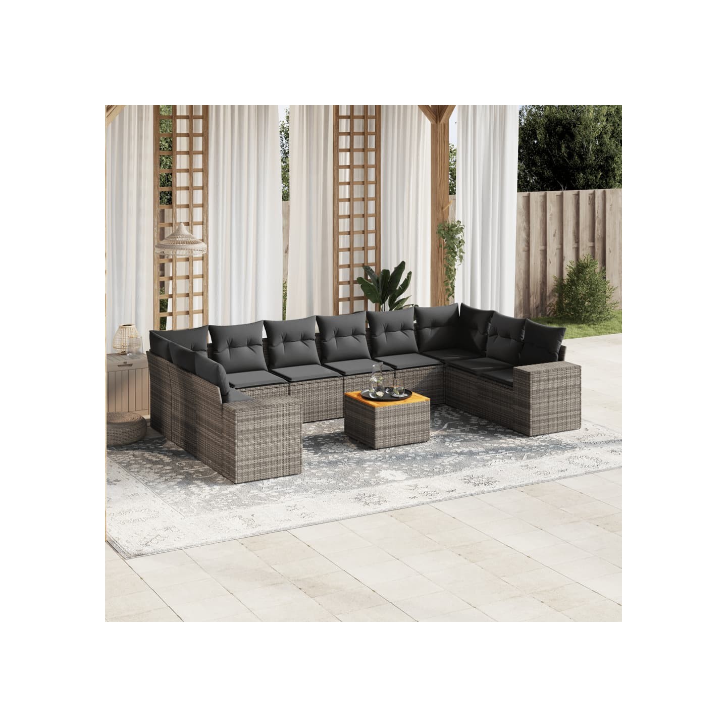 Patio Sofa Set 10 place Grey and Dark Grey