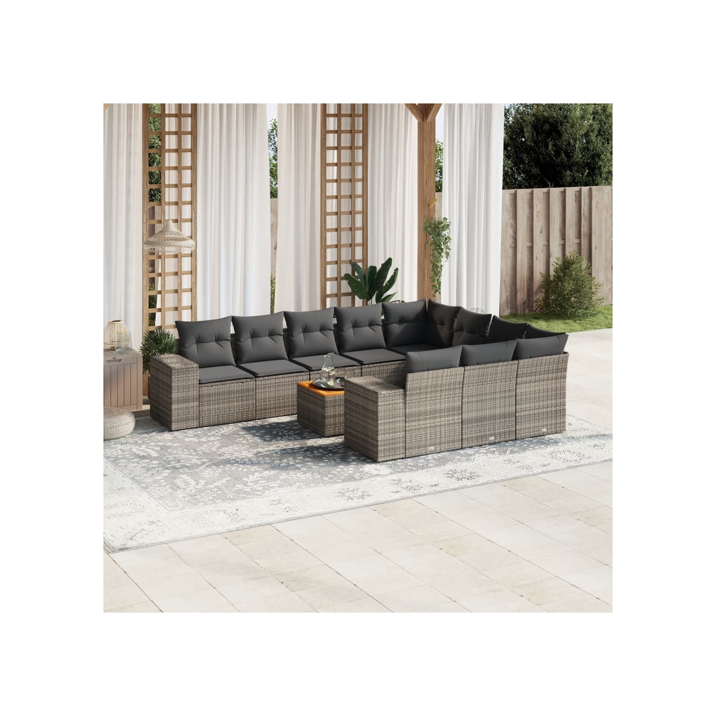 Patio Sofa Set 10 place Grey and Dark Grey