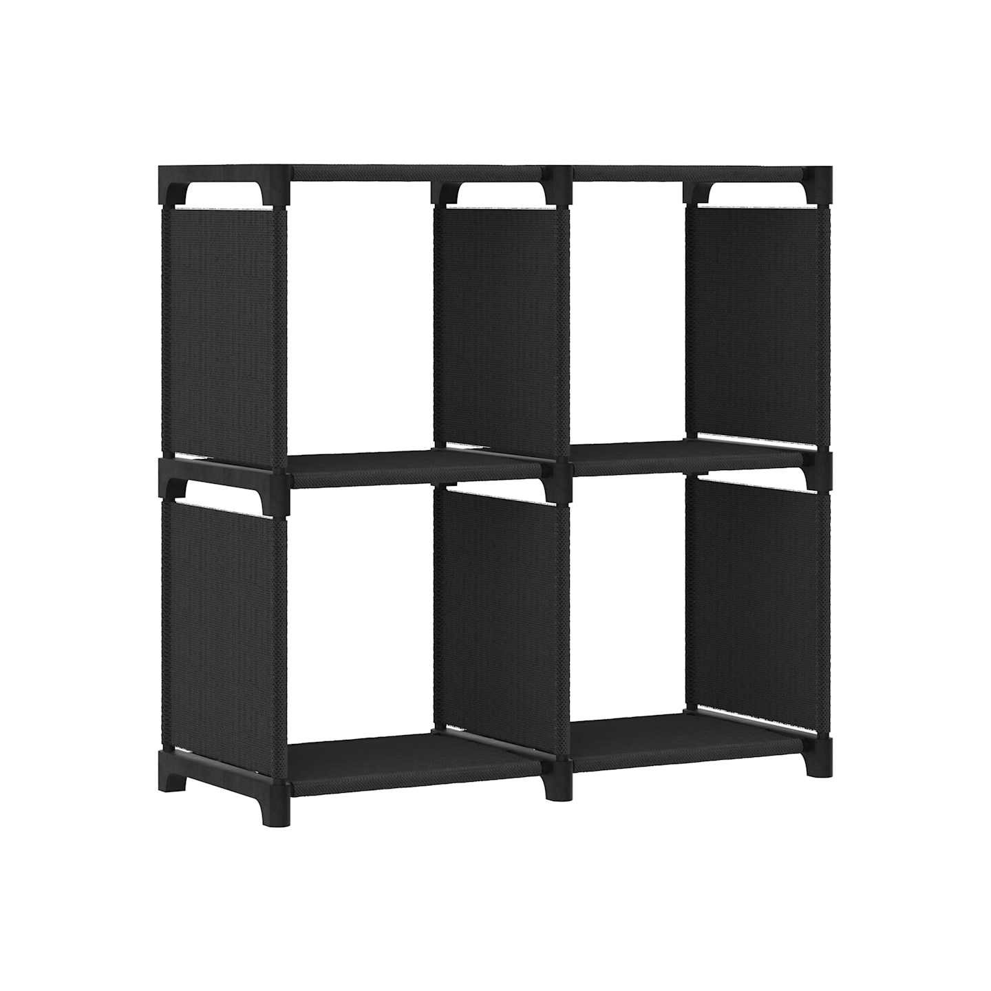 Étagère d'affichage 4 cubes Noir 69x30x72,5 cm Tissu