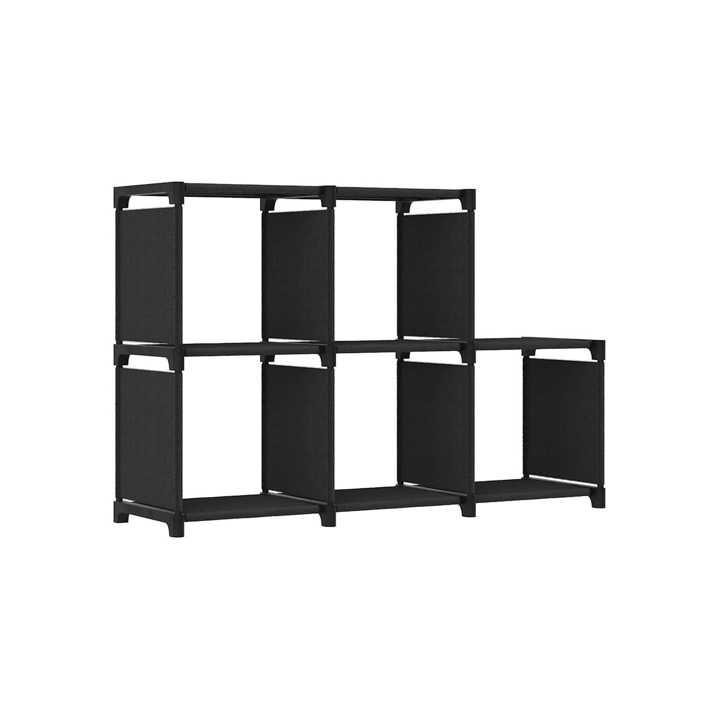 Étagère d'affichage 5 cubes Noir 103x30x72,5 cm Tissu