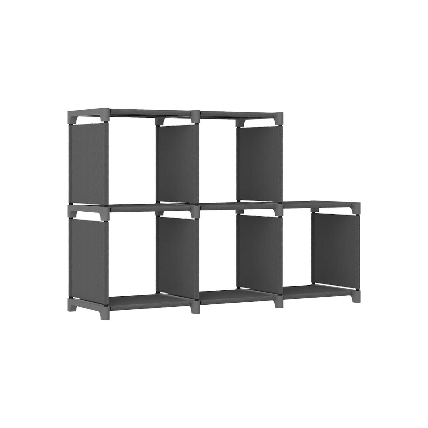 Étagère d'affichage 5 cubes Gris 103x30x72,5 cm Tissu