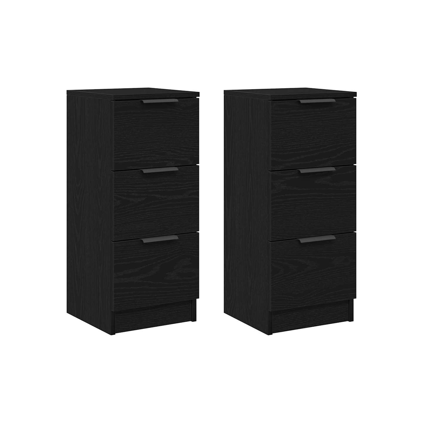 Buffet 2 pc Chêne noir 30 x 30 x 70 cm Bois d'ingénierie