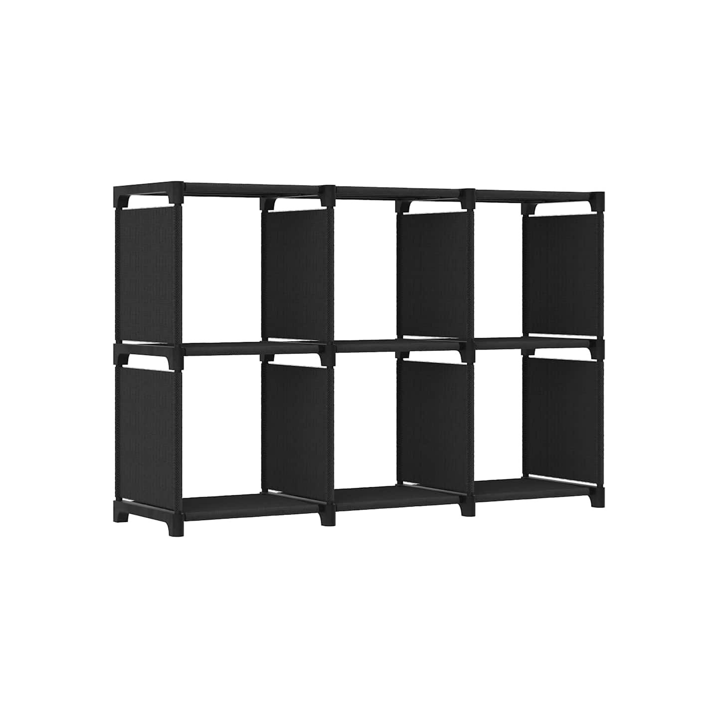 Étagère d'affichage 6 cubes Noir 103x30x72,5 cm Tissu