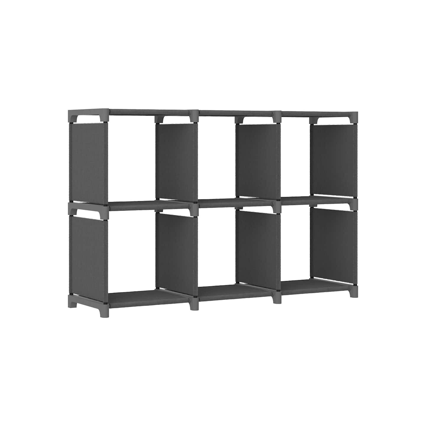 Étagère d'affichage 6 cubes Gris 103x30x72,5 cm Tissu