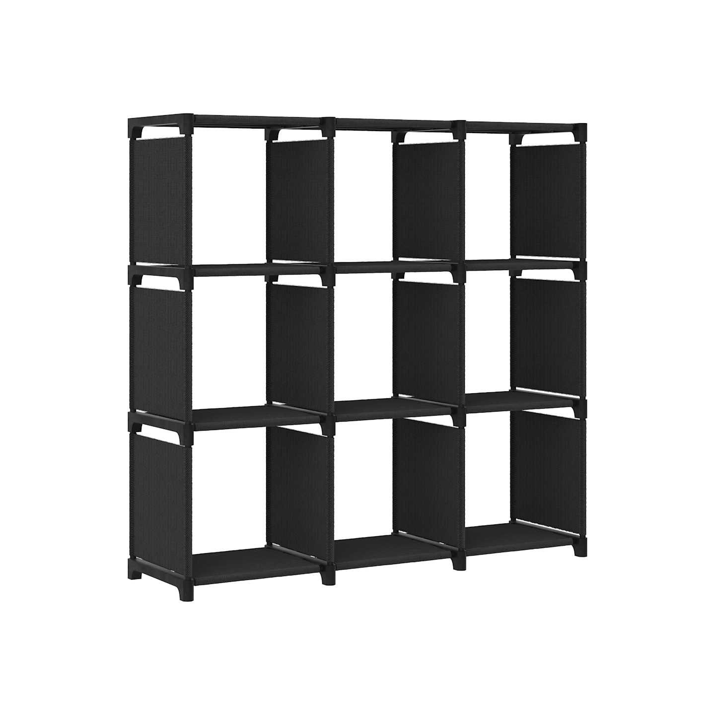 Étagère d'affichage 9 cubes Noir 103x30x107,5 cm Tissu