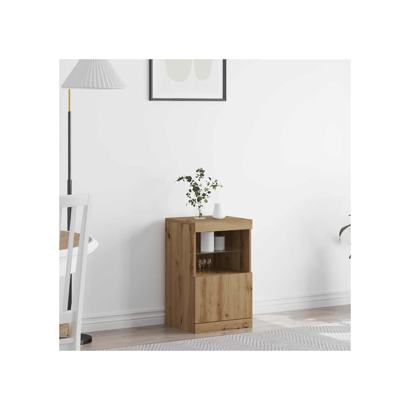 Buffet LED Chêne artisanal 41 x 37 x 67 cm Bois d'ingénierie