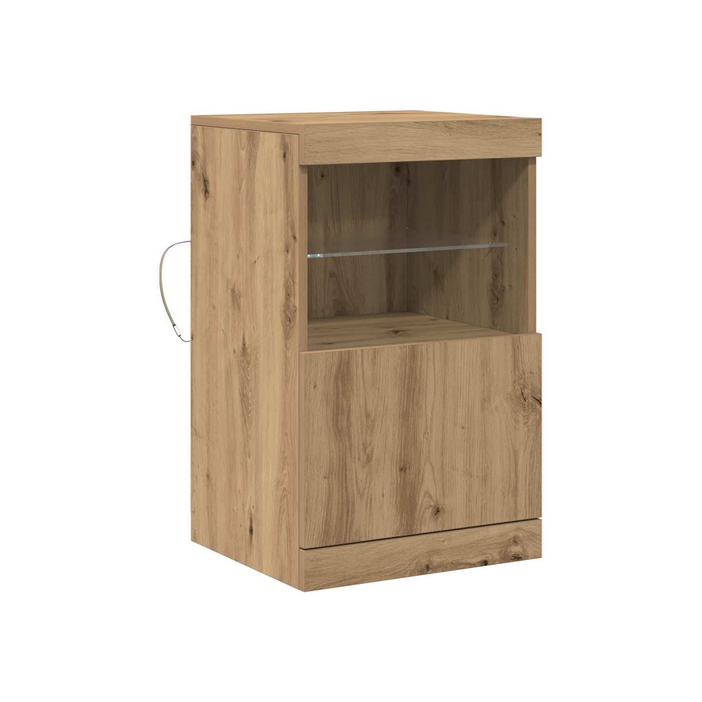 Buffet LED Chêne artisanal 41 x 37 x 67 cm Bois d'ingénierie