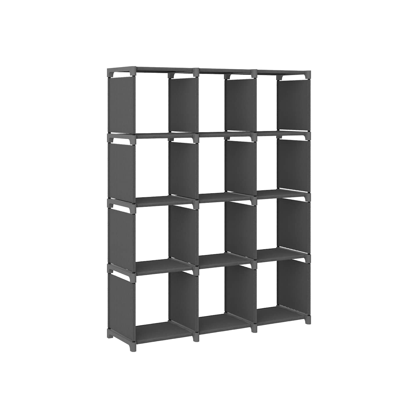 Étagère d'affichage 12 cubes Gris 103x30x141 cm Tissu