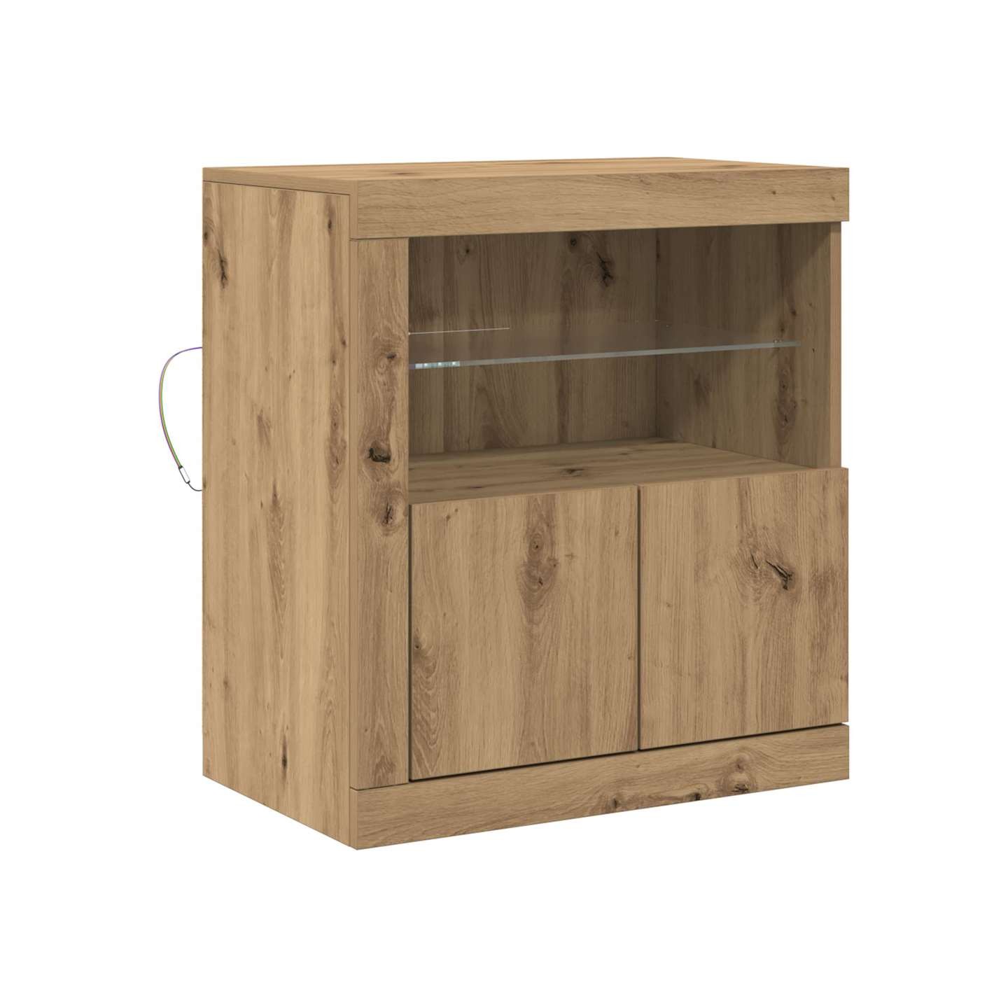 Buffet LED Marron 60,5 x 37 x 67 cm Bois d'ingénierie