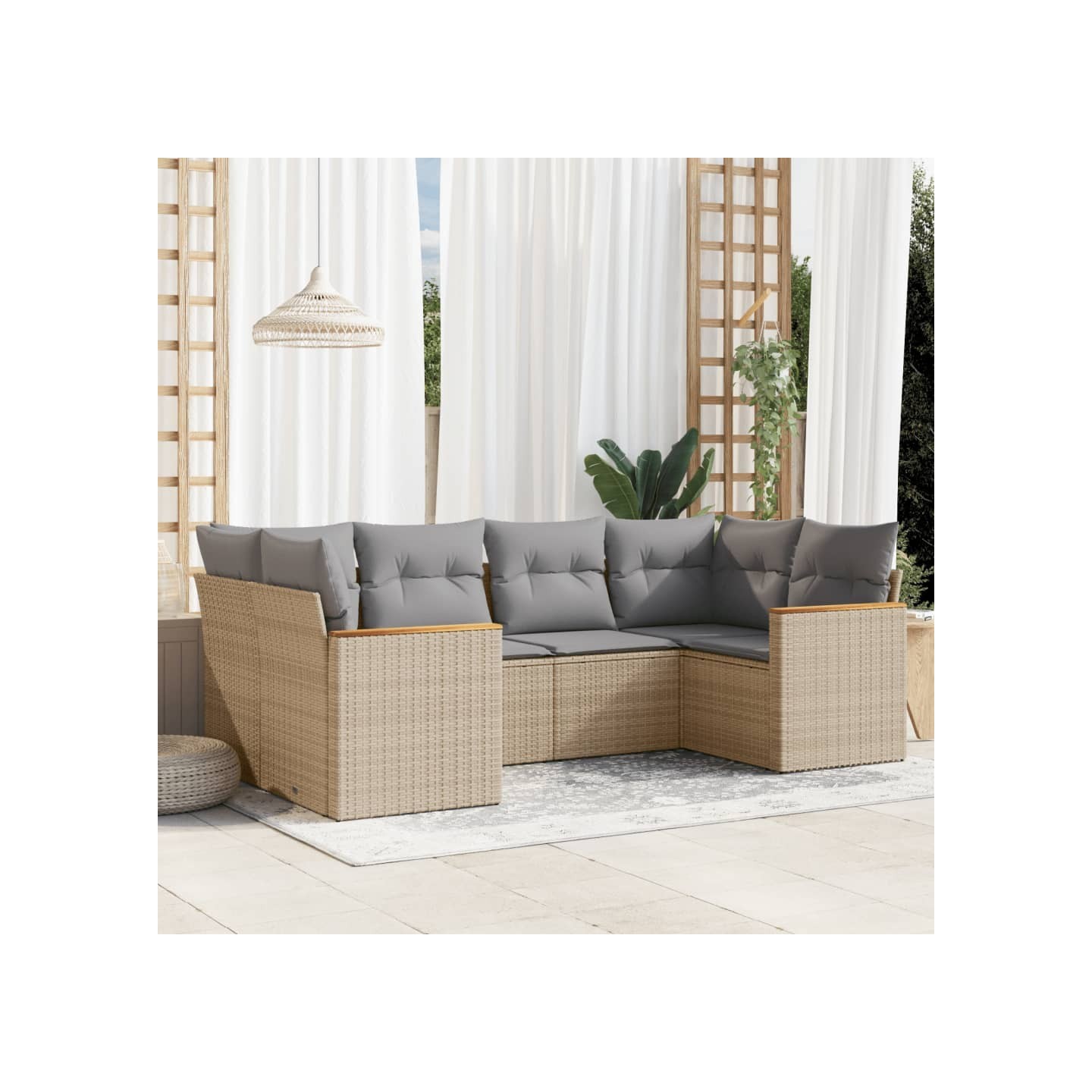 Patio Sofa Set 6 place Mélange de beiges