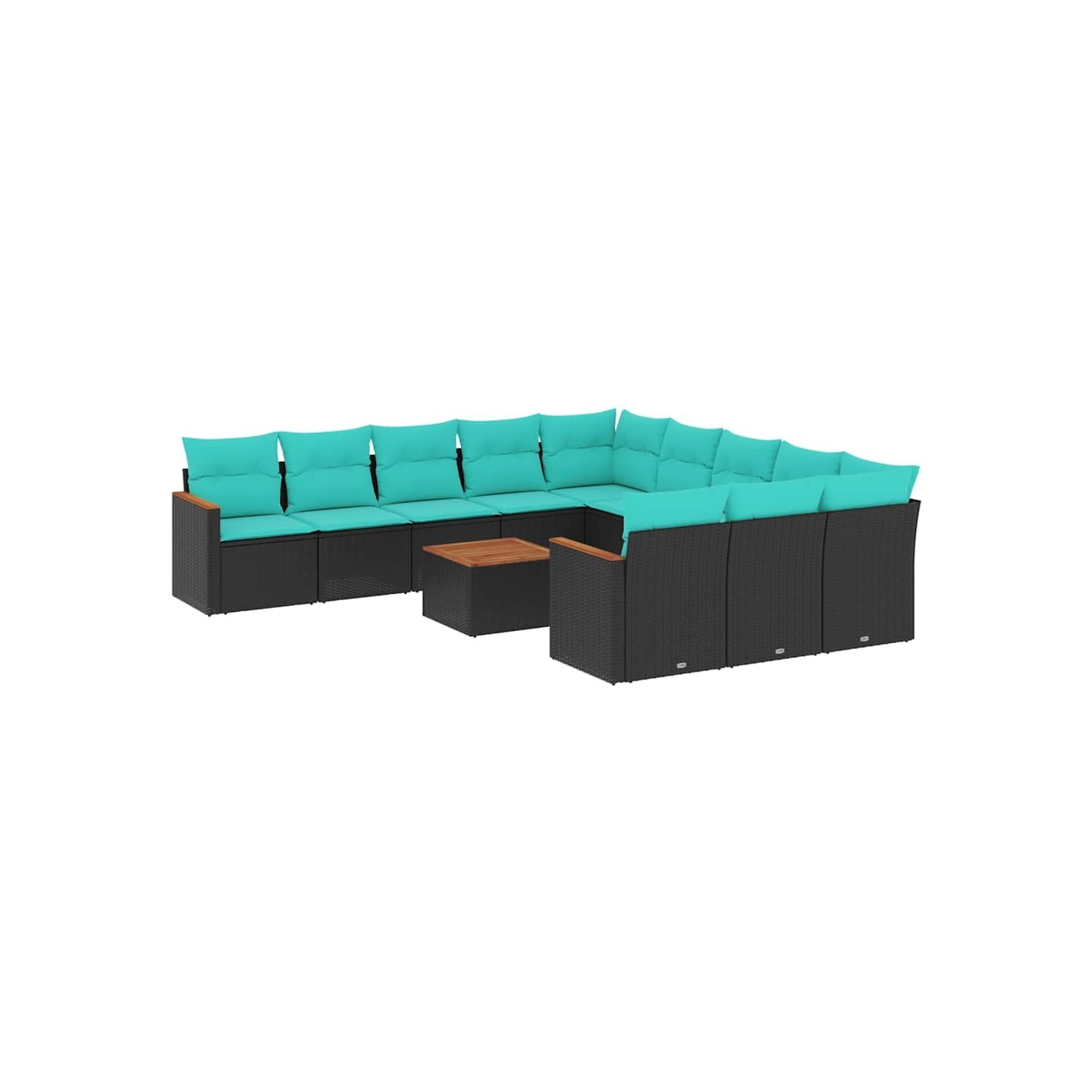 Ensemble de canapé de jardin 12 pcs avec coussins noir