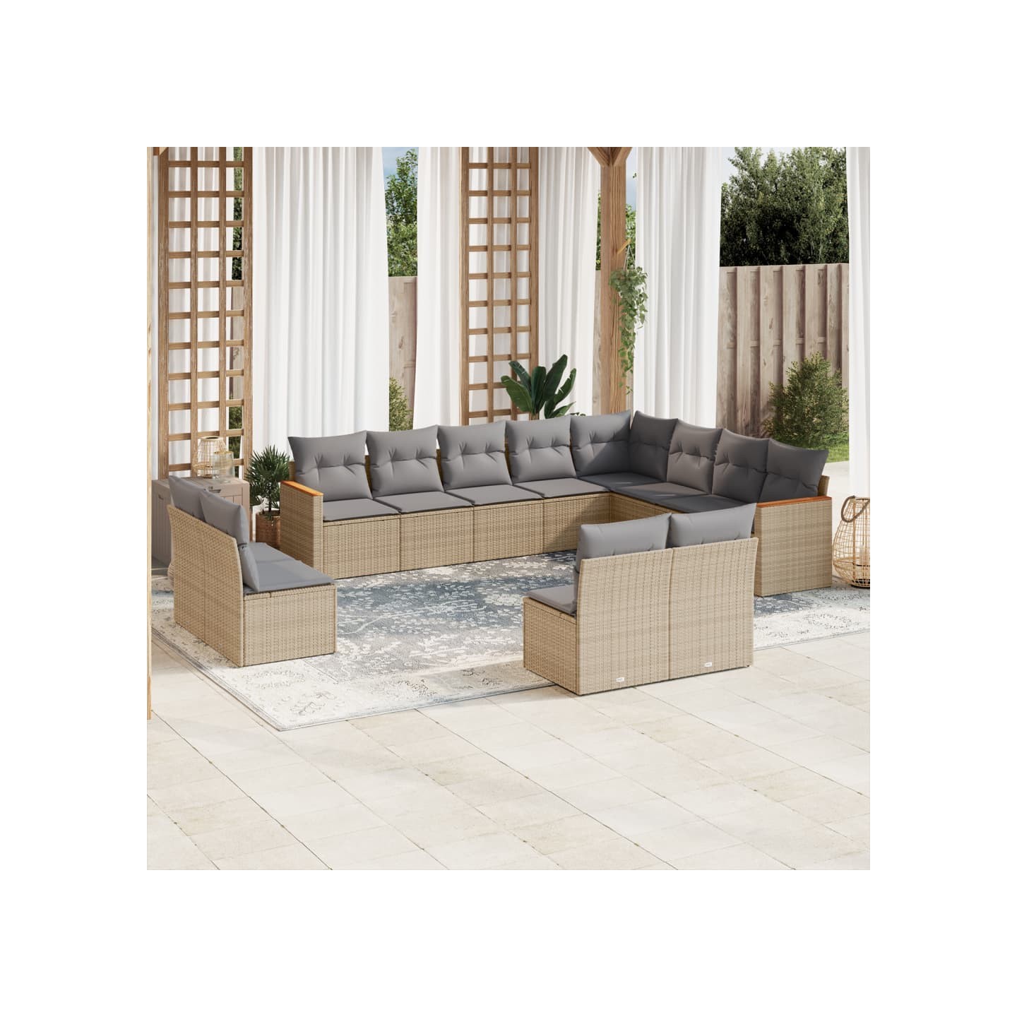 Patio Sofa Set 13 place Mélange de beiges