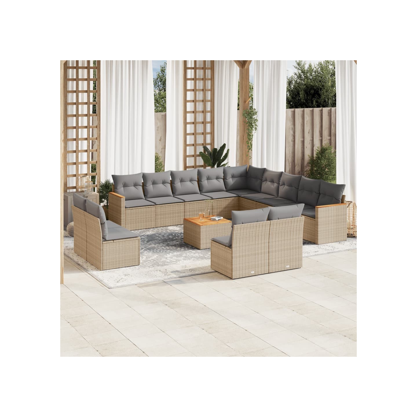 Patio Sofa Set 13 place Mélange de beiges