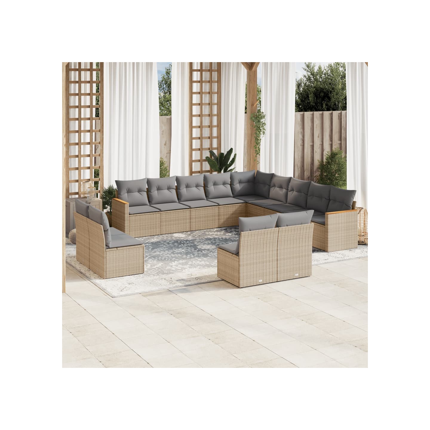 Patio Sofa Set 13 place Mélange de beiges