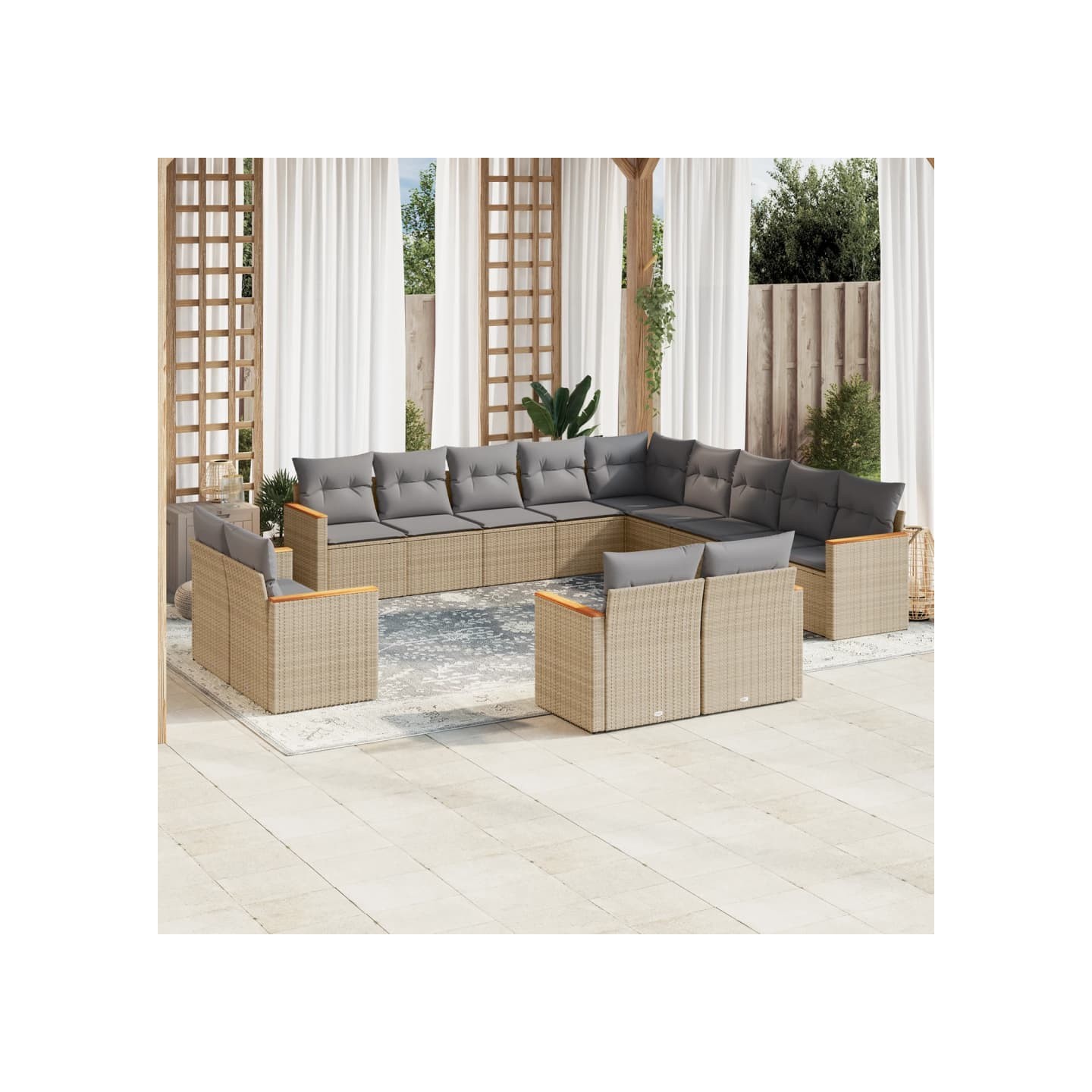 Patio Sofa Set 13 place Mélange de beiges
