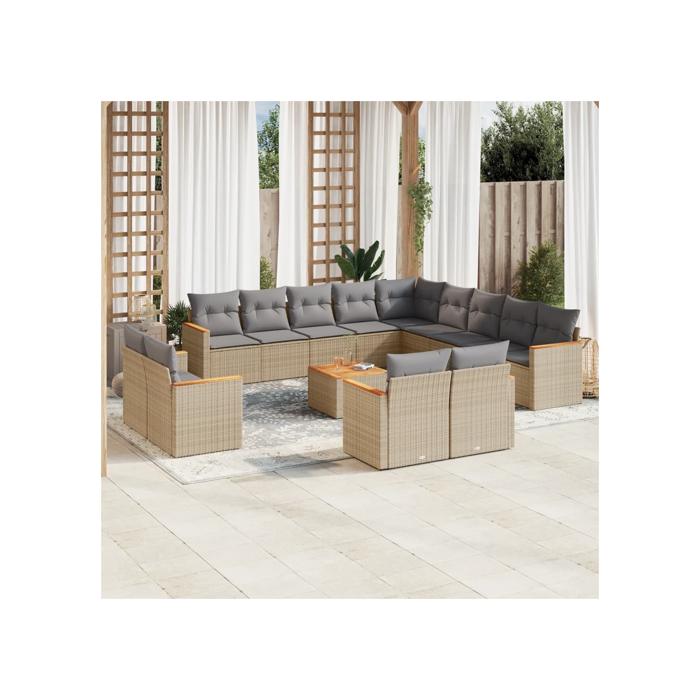 Patio Sofa Set 6 place Mélange de beiges