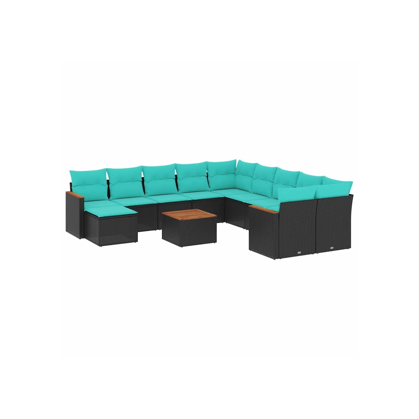 Ensemble de canapé de jardin 12 pcs avec coussins noir